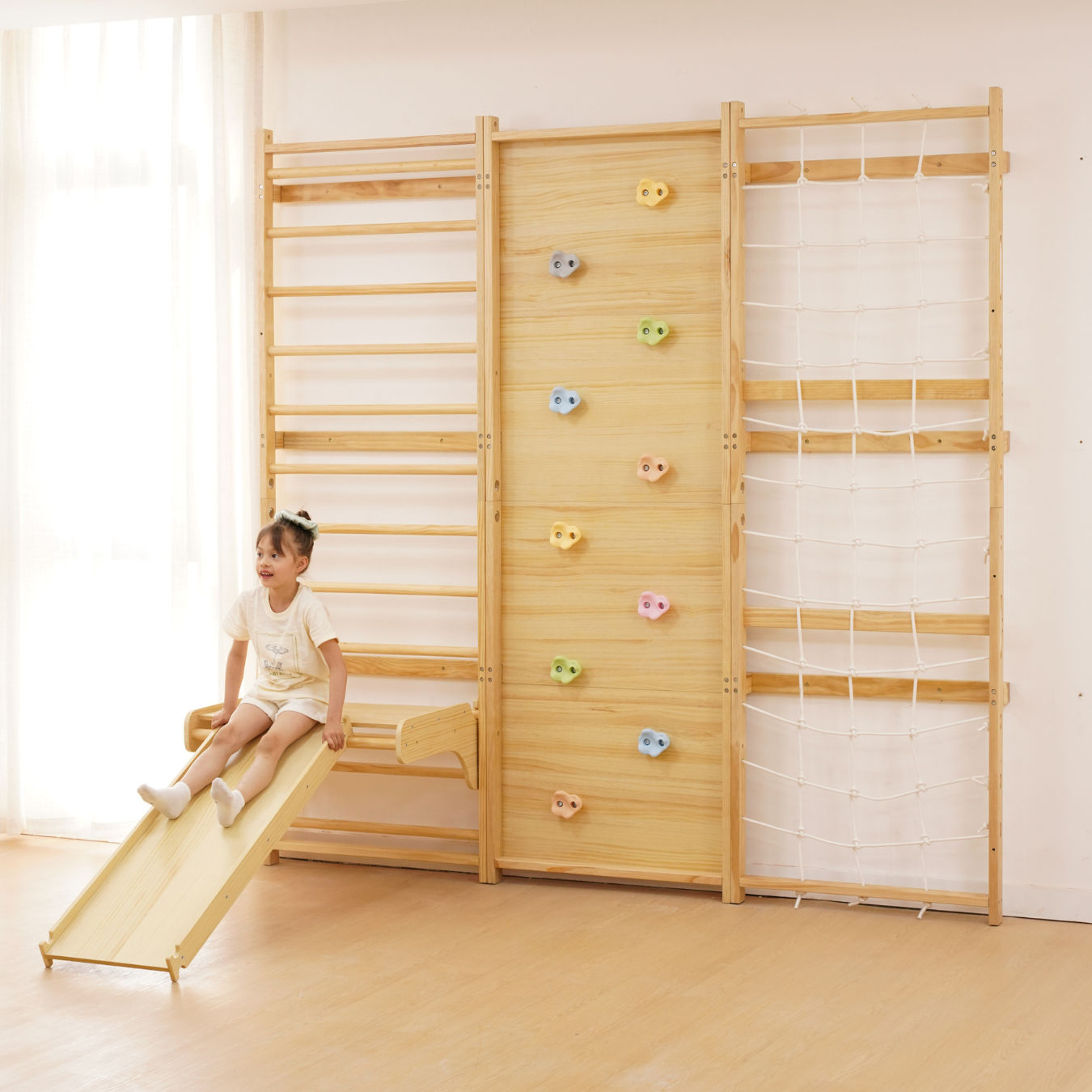 Walnut - 9-in-1 Swedish Ladder Wall Gym and Climber
