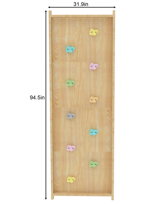 Avenlur Walnut Modular Rock Wall Panel – Montessori Indoor Climbing Wall Add-On for Kids & Toddlers