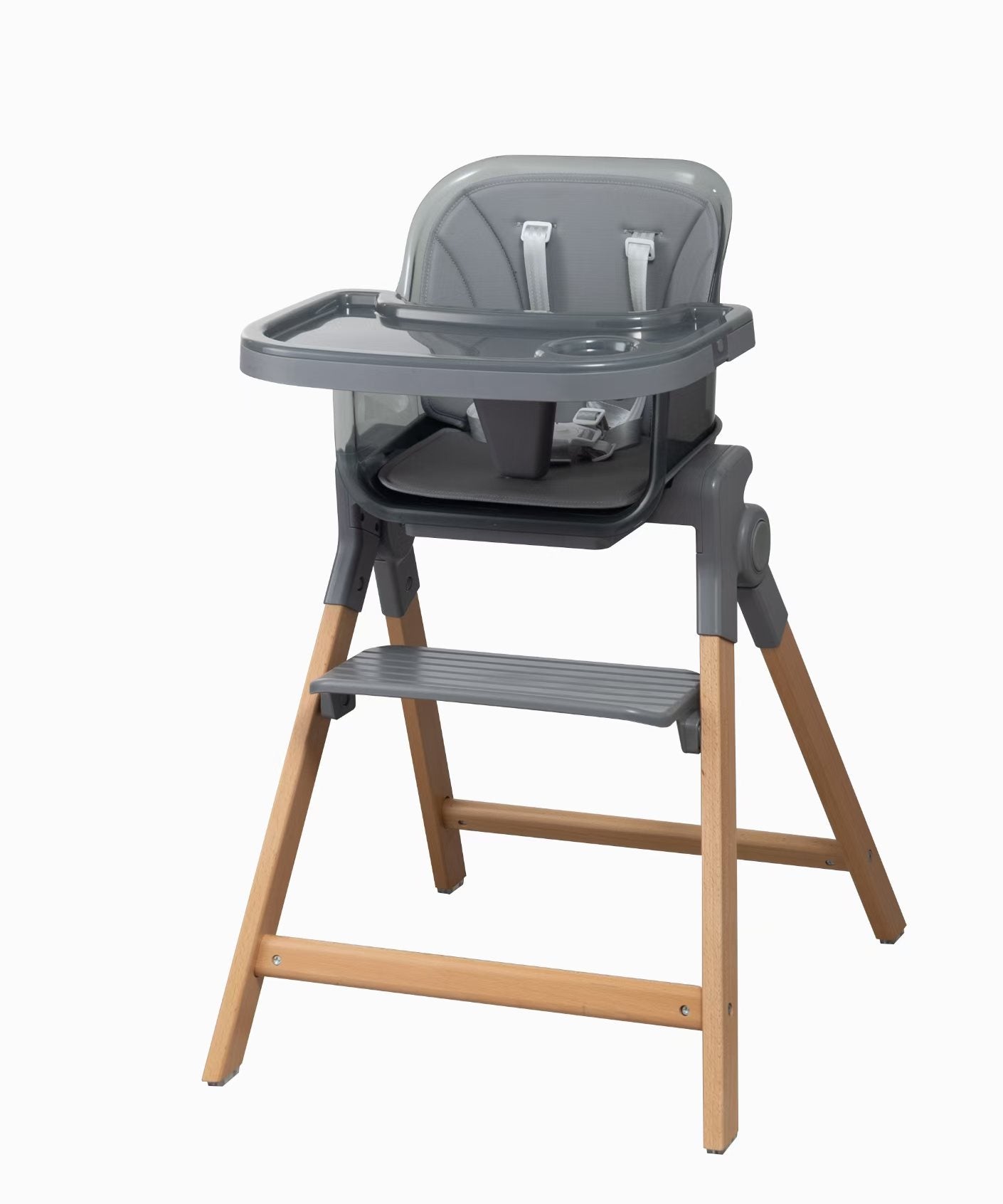 Clover Wooden High Chair – Baby Feeding Chair with Tray & Footrest for Toddlers